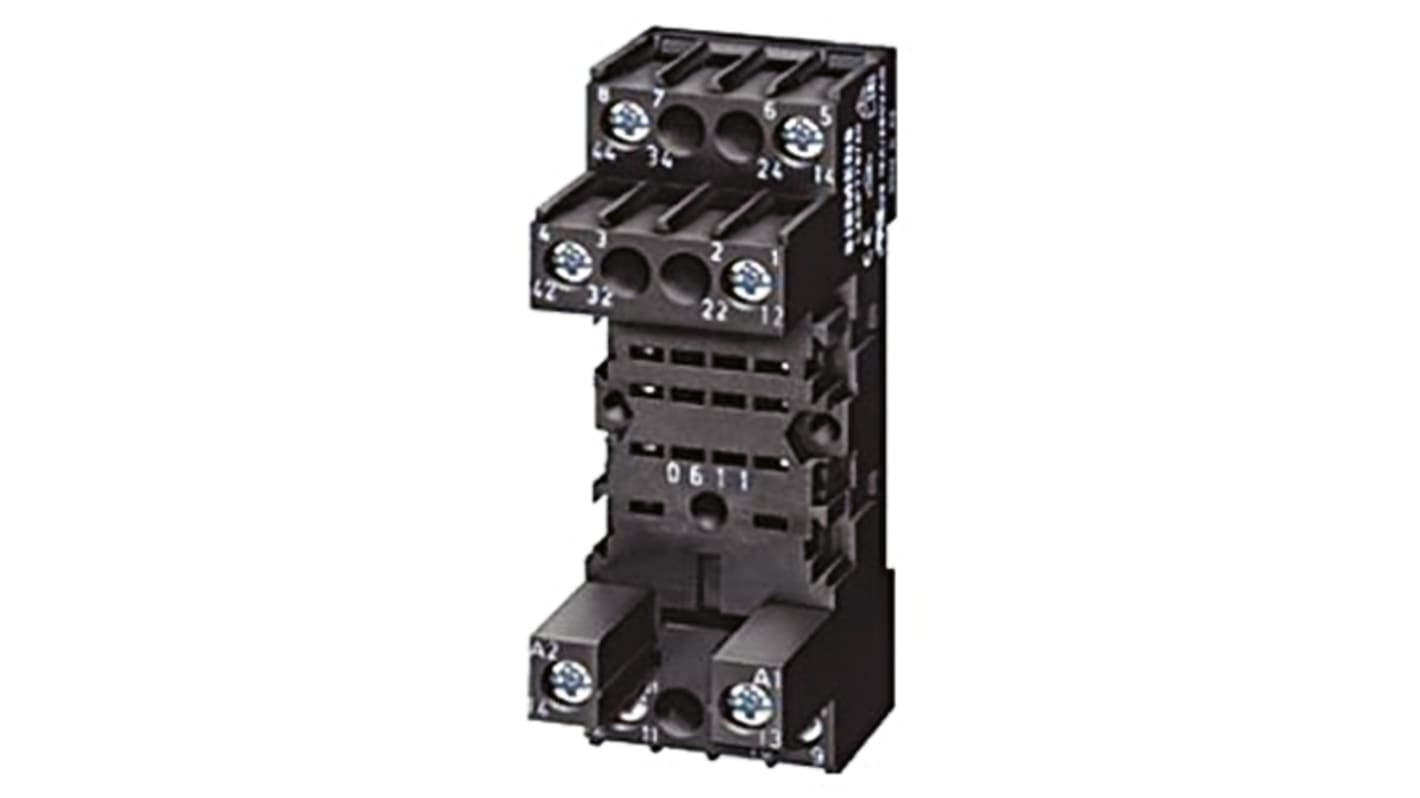 Siemens Snap-On Rail Mount Relay Socket, for use with PT Series