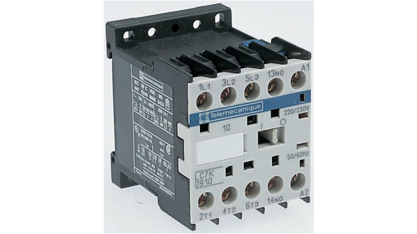 Schneider Electric LC7K Series Contactor, 24 V ac Coil, 3-Pole, 9 A, 4 kW, 3NO, 690 V ac