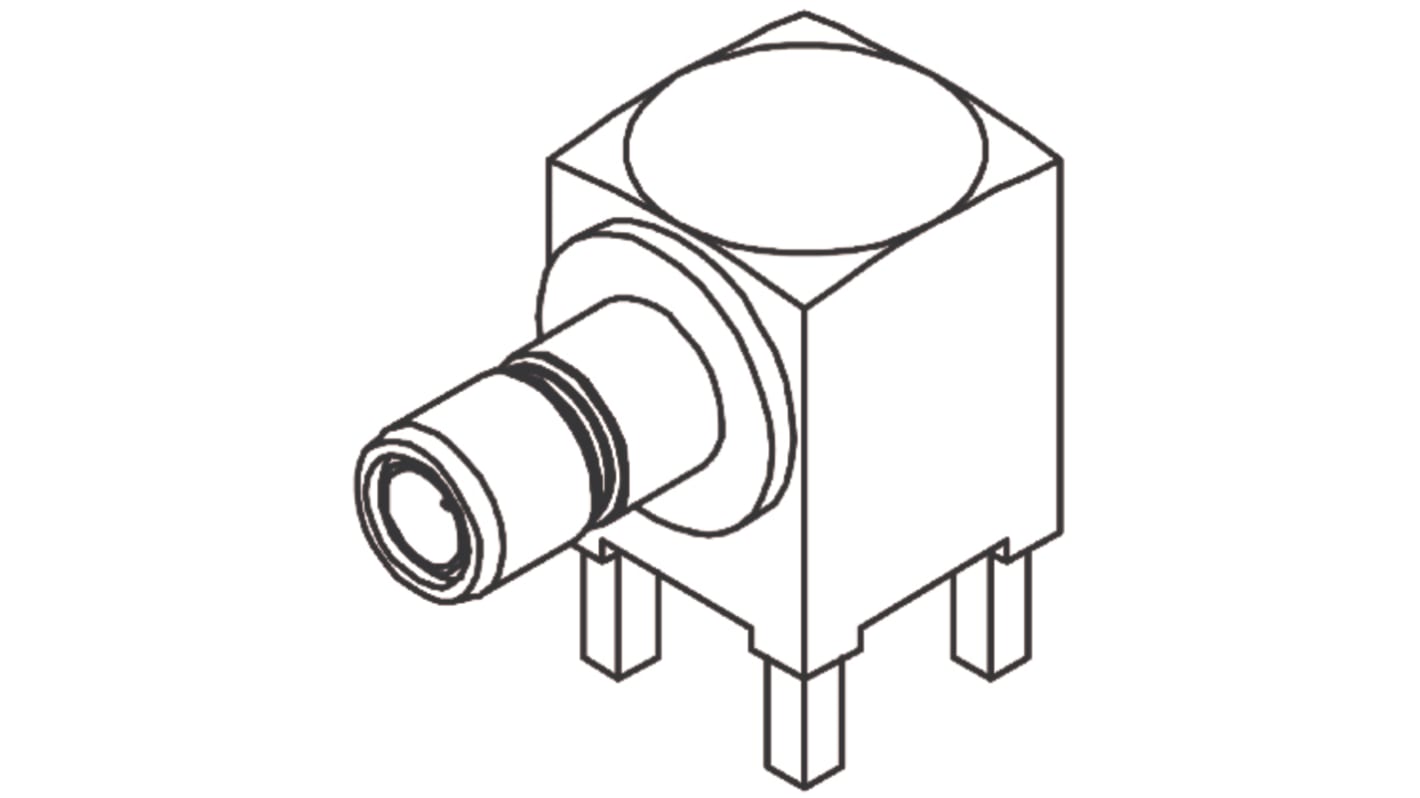 Conector coaxial Molex 73404-2280, Hembra, Ángulo de 90° , Impedancia 50Ω, Montaje en orificio pasante, Terminación de