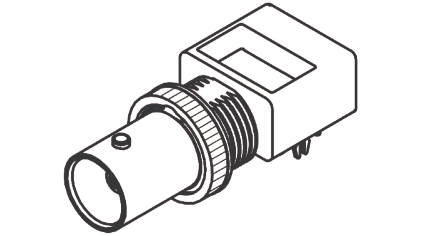 Connecteur BNC Molex Femelle à angle droit, raccordement Traversant 75Ω Montage sur CI