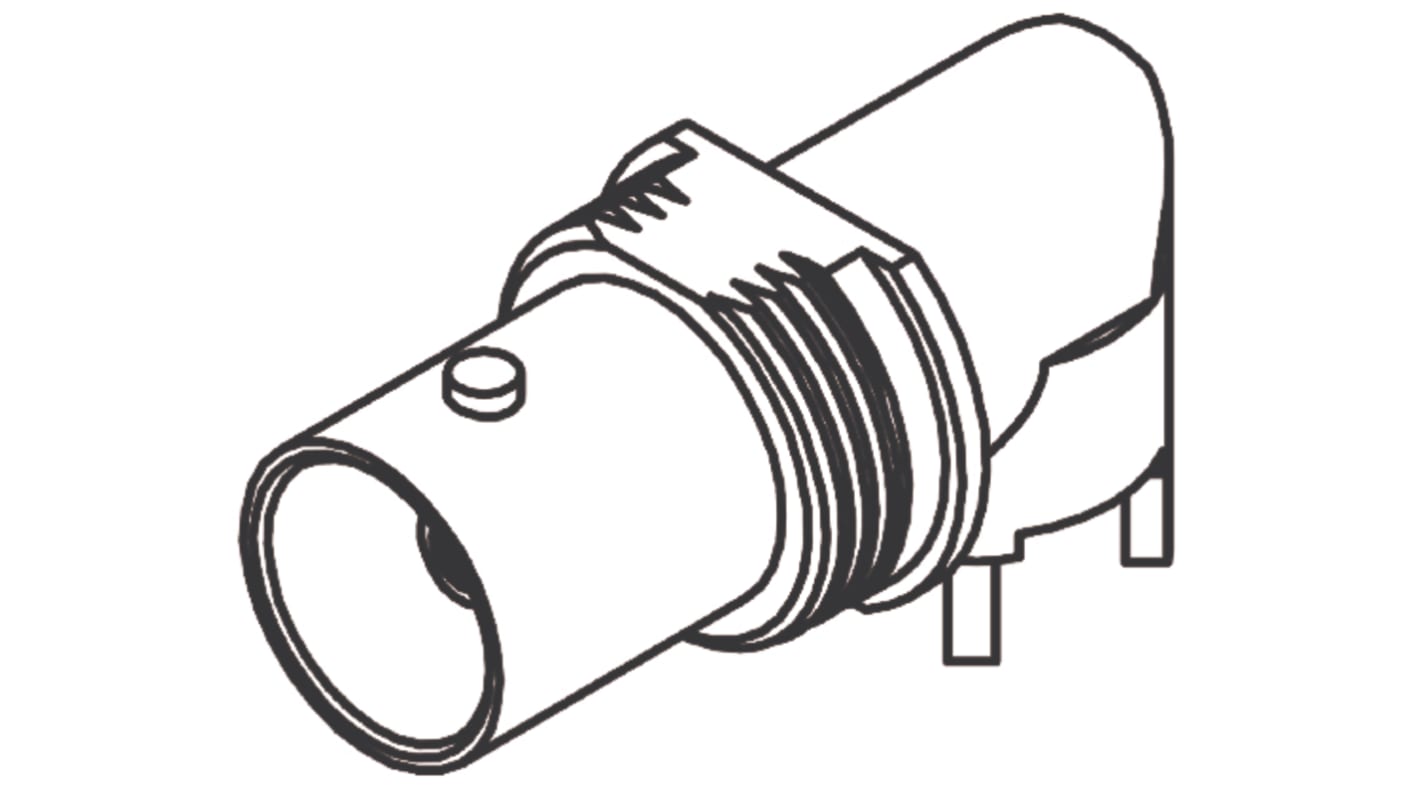 Molex BNC 3 GHZ Series, jack PCB Mount BNC Connector, 75Ω, Through Hole Termination, Right Angle Body