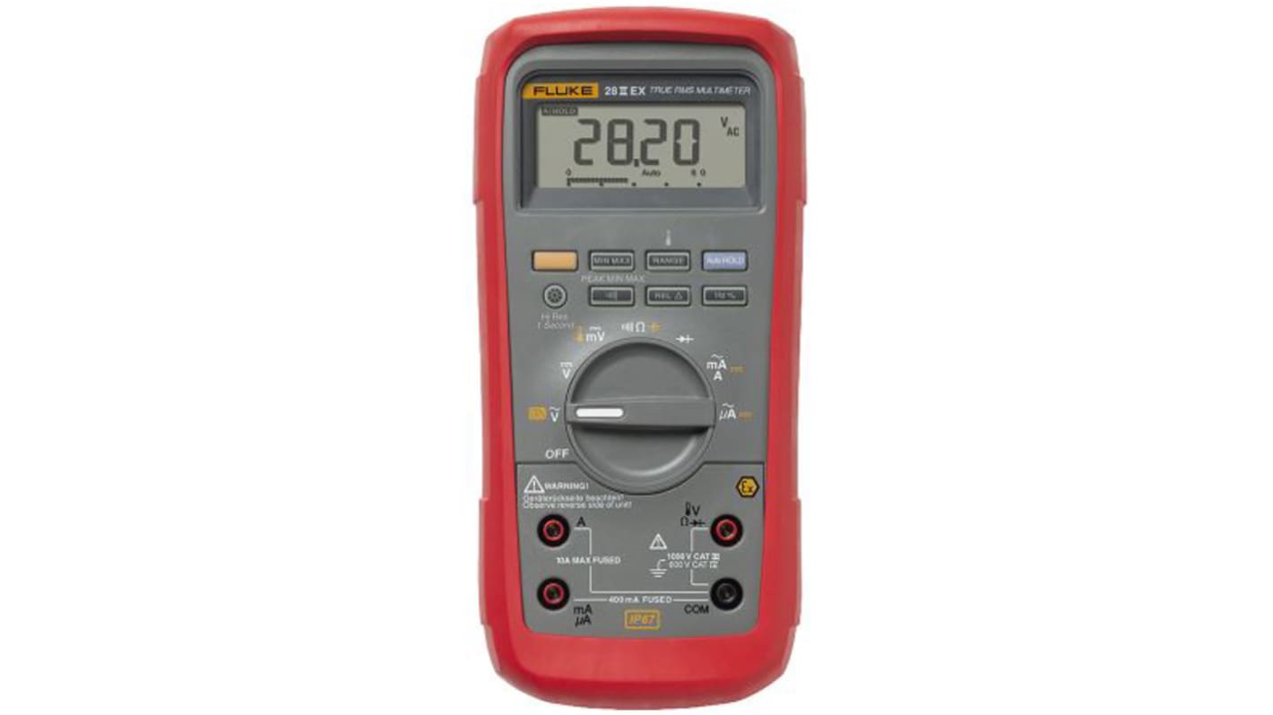 Fluke 28EX Multimeter, 10A ac, 1000V ac, UKAS kalibreret