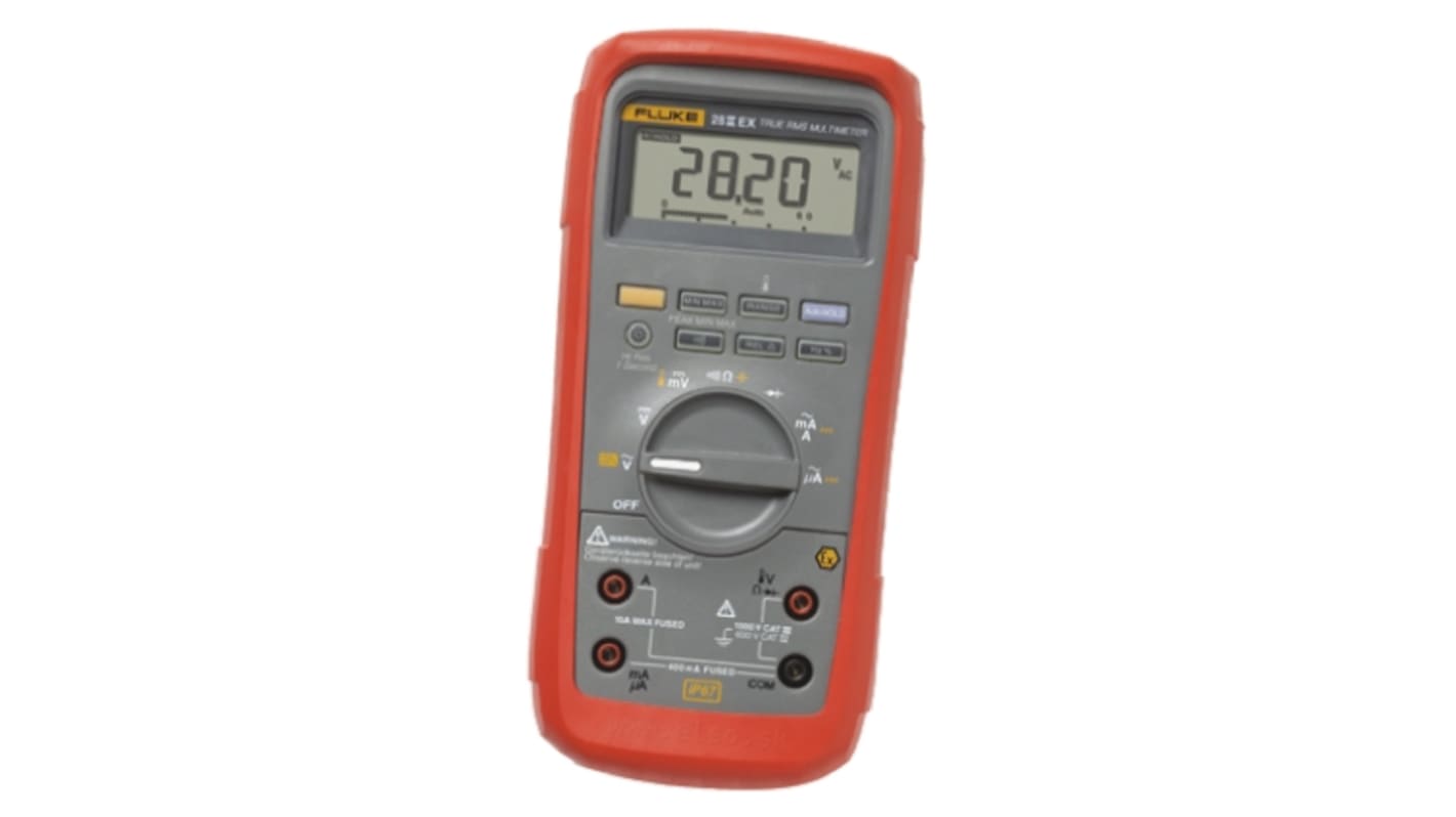 Multimetro digitale Portatile Fluke 28EX, 1000V ca, 10A ca, CAT IV, True RMS, Cert. LAT