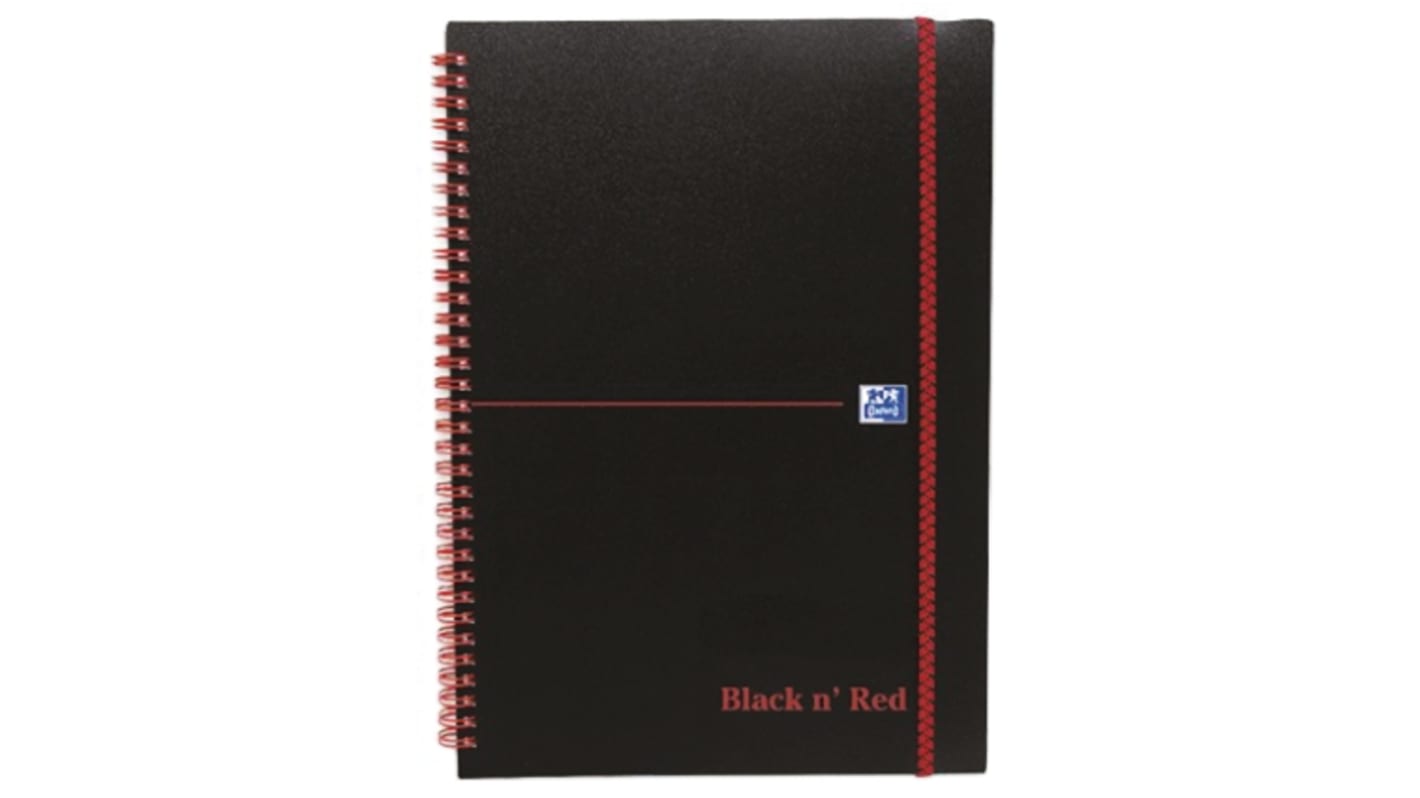 Black n Red A5 Wirebound Hardcover Notepad, 70 Ruled Sheets