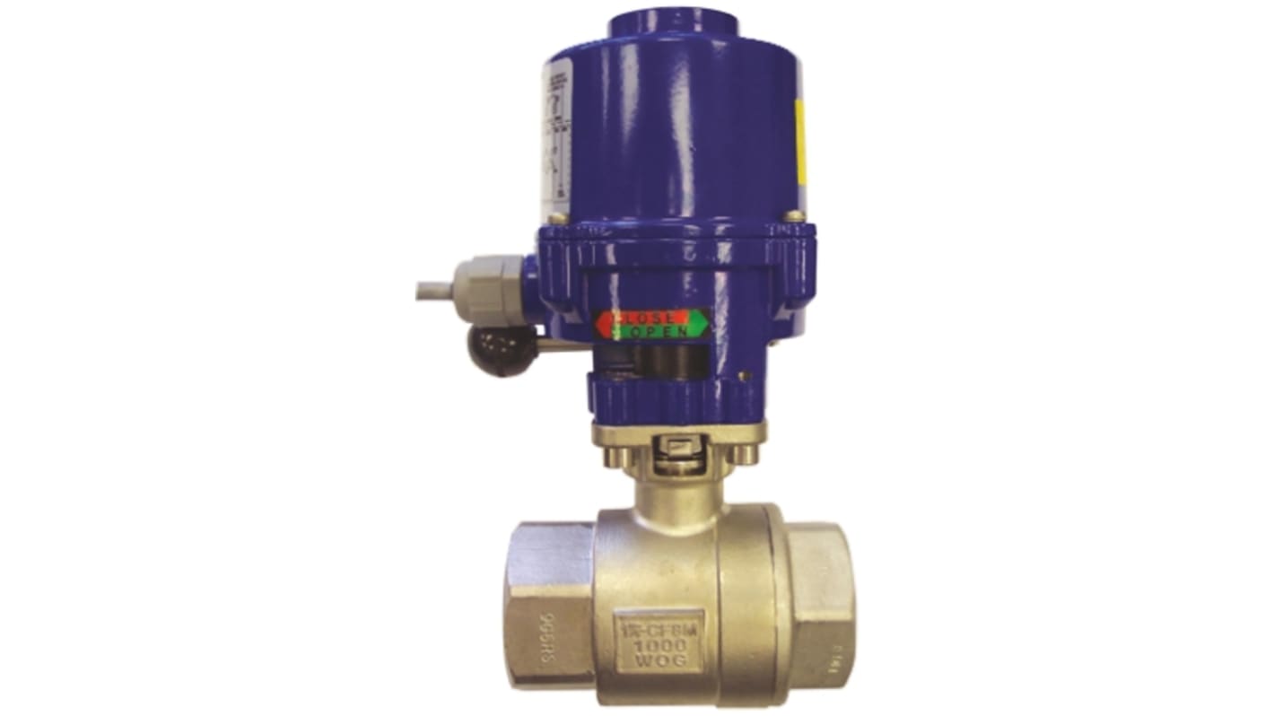 RS PRO 24 V dc 2 port Motorised Valve, Ball Valve type , 3/4in Pipe Size, 1000 psi