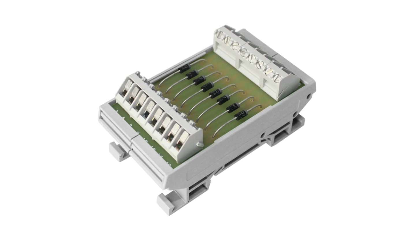 Interfész modul Csavaros sorkapocs DIN-sínre szerelhető, 8 pólusú, 250 V DC, 1A, 45mm