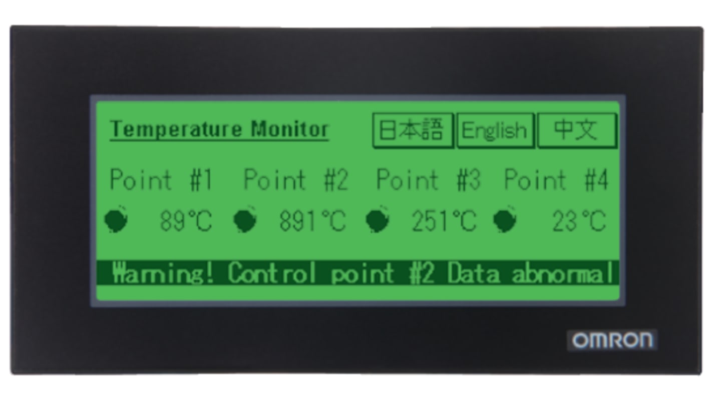 Pantalla táctil HMI Omron NV4W de 4,6", STN, Monocromo, 320 x 120pixels, conectividad RS-422A, RS485