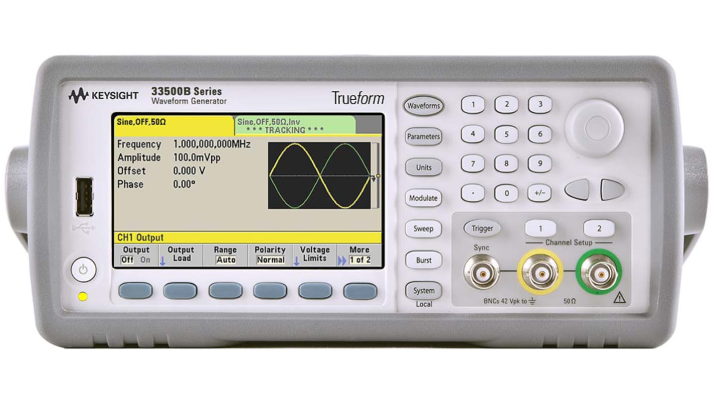 Generador de funciones Keysight Technologies 33522B, calibrado RS, onda sinusoidal de 1μHz → 30MHZ