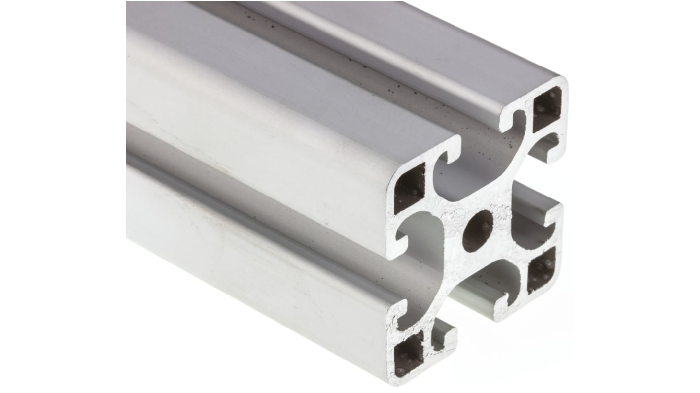 RS PRO Silver Aluminium Profile Strut, 40 x 40 mm, 8mm Groove, 3000mm Length