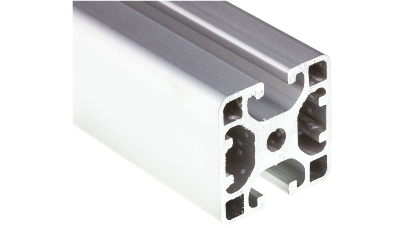 RS PRO Silver Aluminium Profile Strut, 40 x 40 mm, 8mm Groove, 1000mm Length