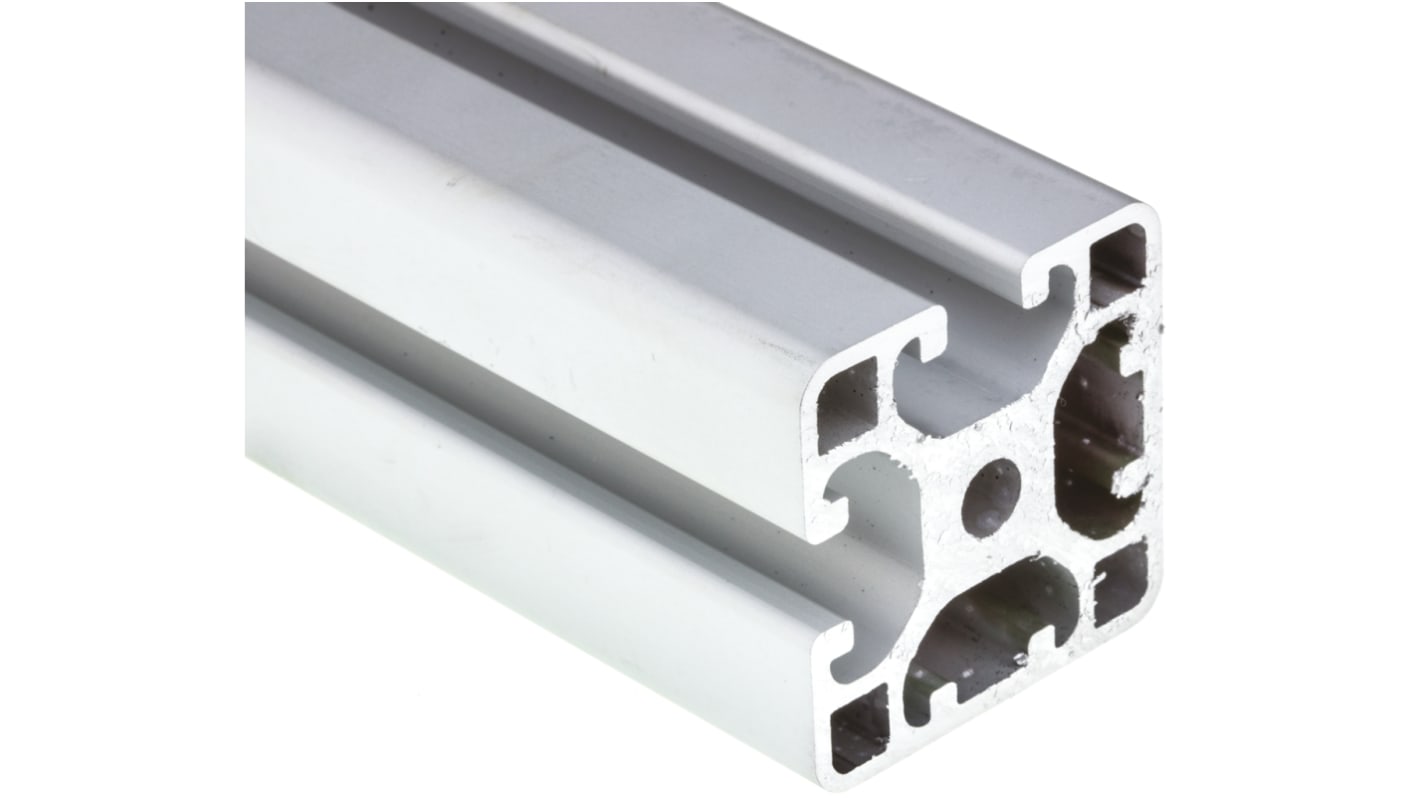 RS PRO Silver Aluminium Profile Strut, 40 x 40 mm, 8mm Groove, 2000mm Length