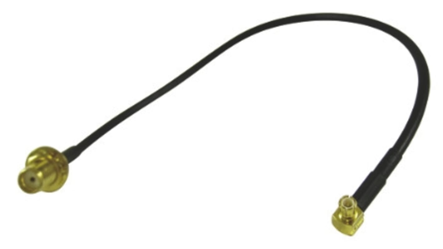 Koaxiální kabel, Černá, A: SMA, B: MCX 200mm RF Solutions S koncovkou