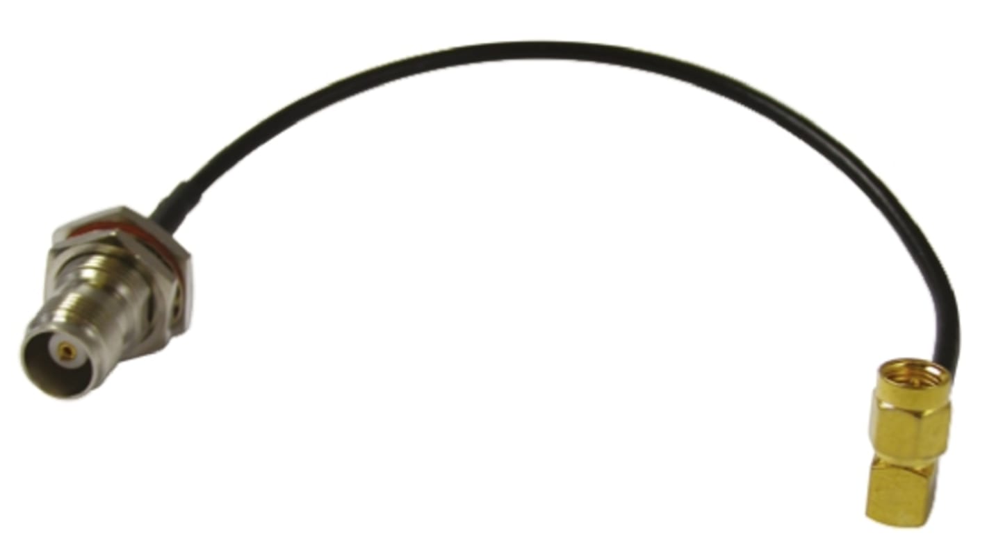 Cable coaxial RF Solutions, 50 Ω, con. A: TNC, Hembra, con. B: SMA, Macho, long. 200mm Negro