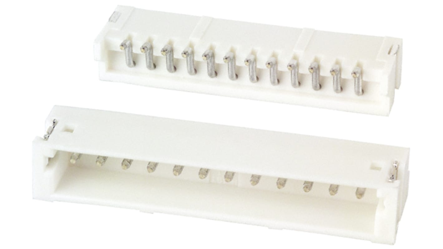 Conector macho para PCB Ángulo de 90° JST serie ZH de 12 vías, 1 fila, paso 1.5mm, para soldar, Montaje en orificio