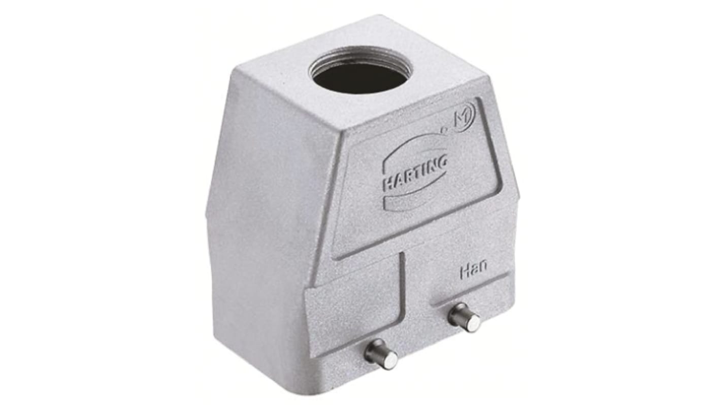 Carcasa para conector industrial con entrada superior HARTING serie Han EMC tamaño 10 B, con rosca M32 x 1.5