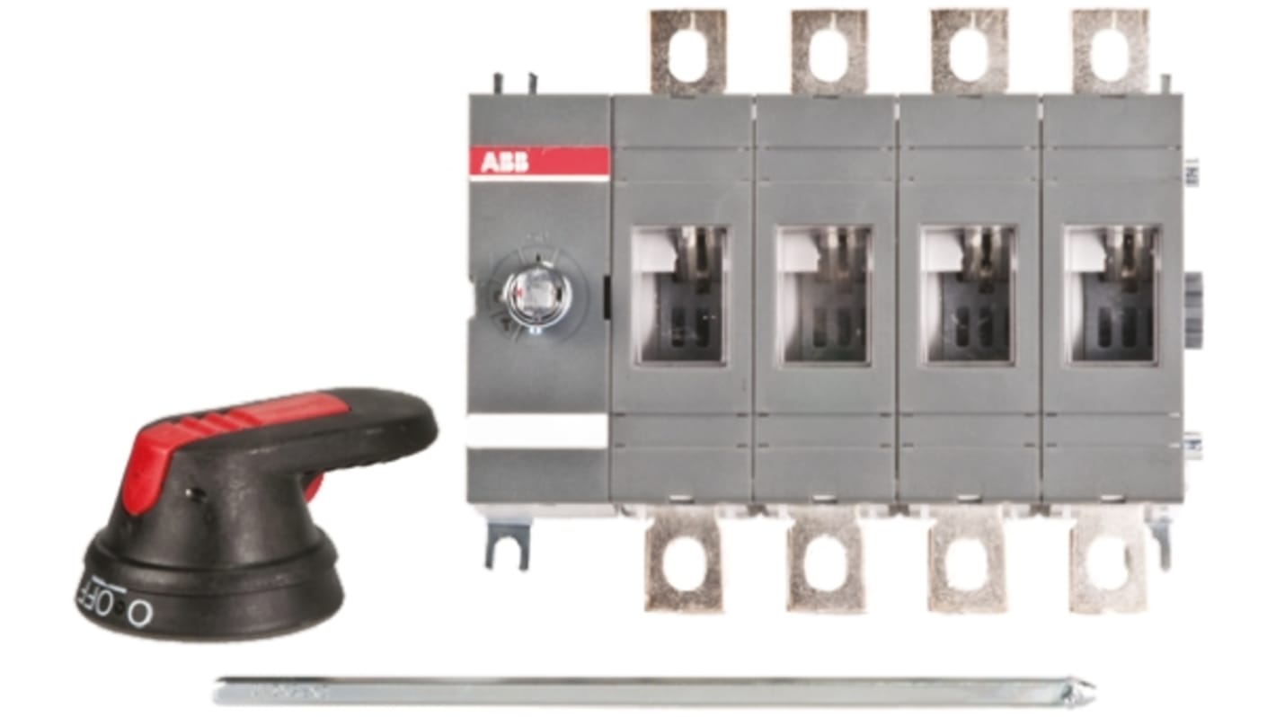 ABB 4P Pole Isolator Switch - 200A Maximum Current, 144kW Power Rating, IP65