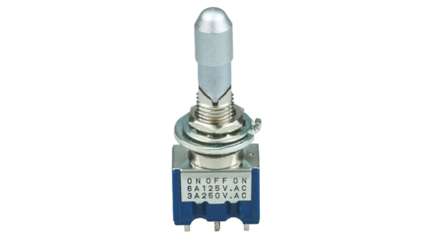 Copal Electronics トグルスイッチ, SPDT, パネルマウント, On-Off-On, 8E1021-Z