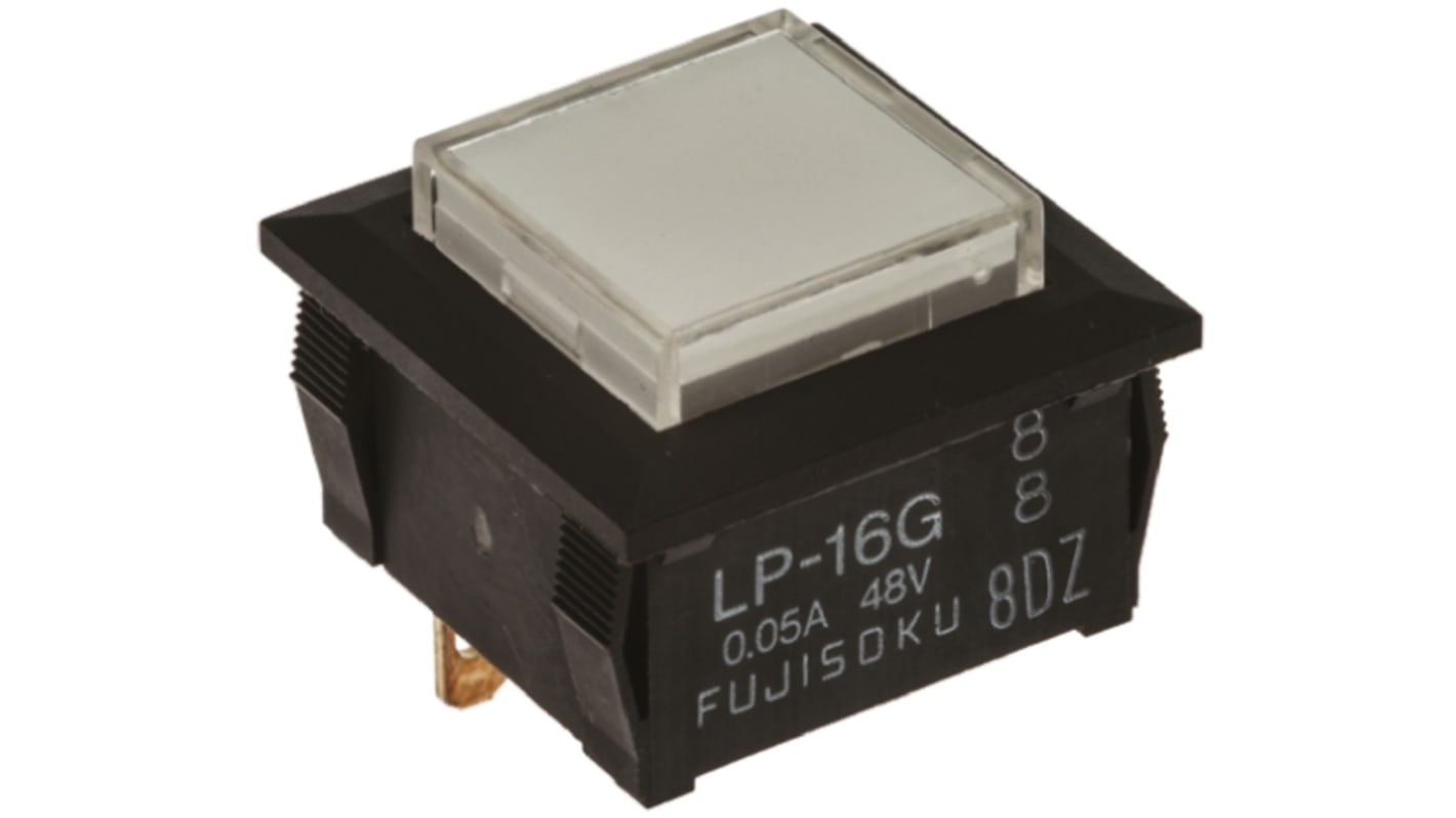 Nidec Components 押しボタンスイッチ, モーメンタリ, パネルマウント, SPDT, LP2S-16G-809-Z