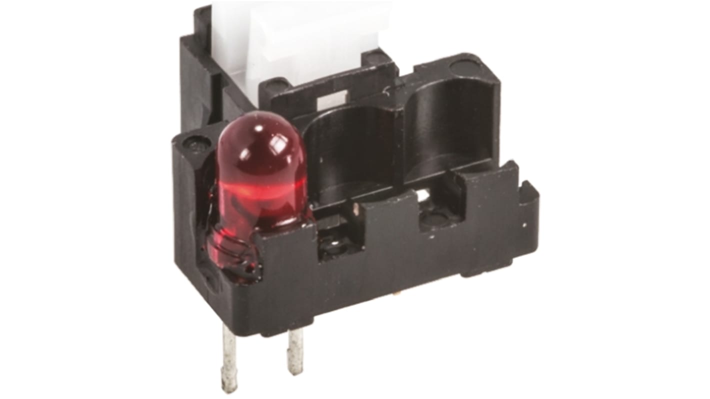 Copal Electronics Illuminated Push Button Switch, Momentary, PCB, SPST, Red LED