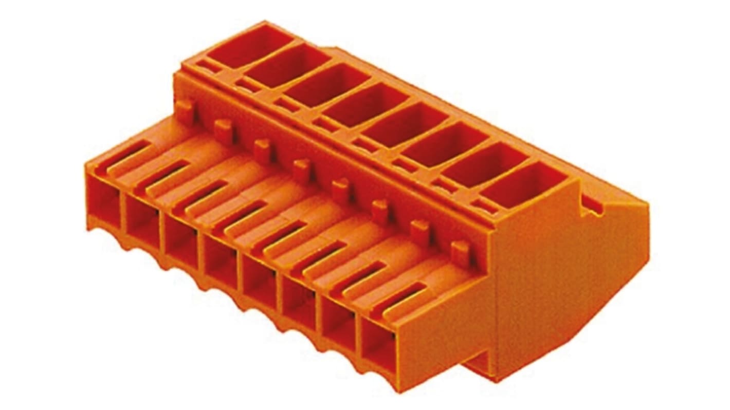 Weidmüller 3.5mm Pitch 6 Way Pluggable Terminal Block, Plug, Cable Mount, Screw Termination