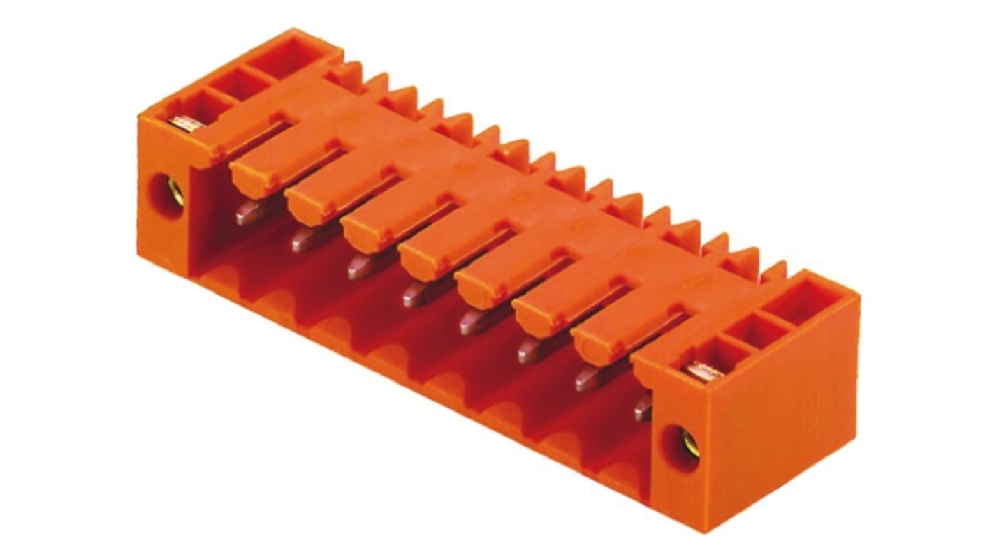 Weidmüller 3.5mm Pitch 10 Way Right Angle Pluggable Terminal Block, Header, Through Hole, Solder Termination