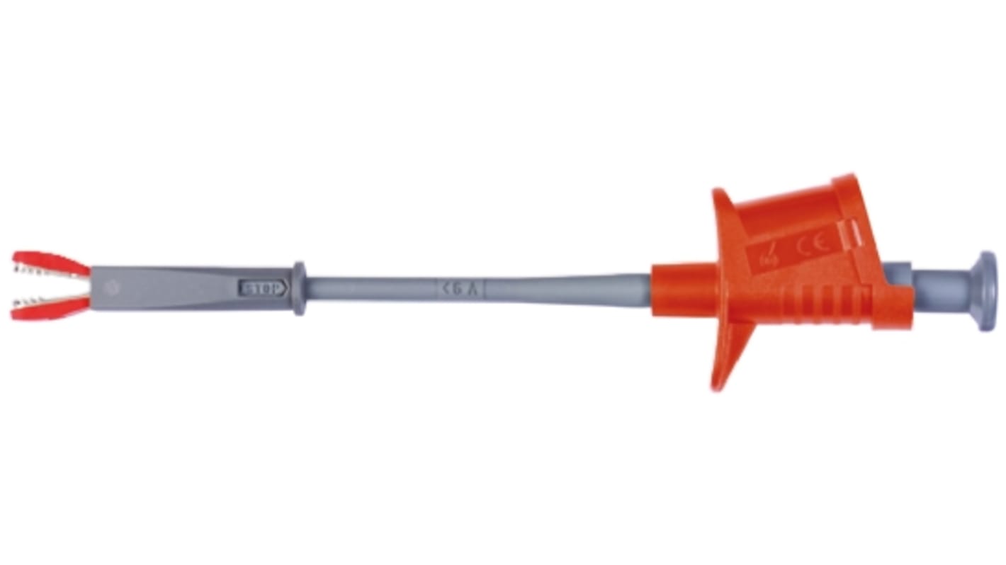 Pince grippe-fils Schutzinger, 6A, sonde de 4mm, L. 177mm, Rouge