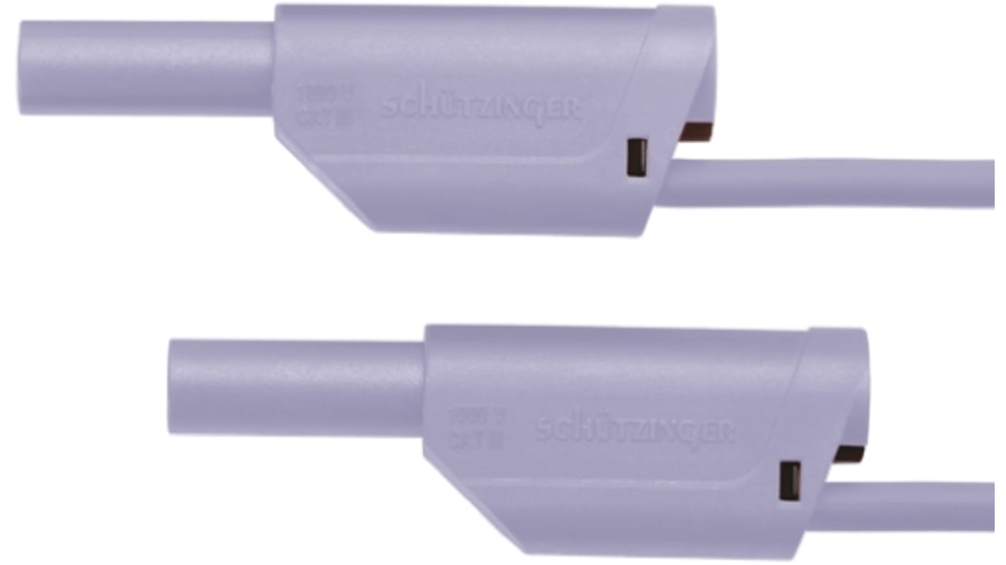 Cable de prueba con conector de 4 mm Schutzinger de color Morado, Macho-Macho, 1kV, 32A, 500mm