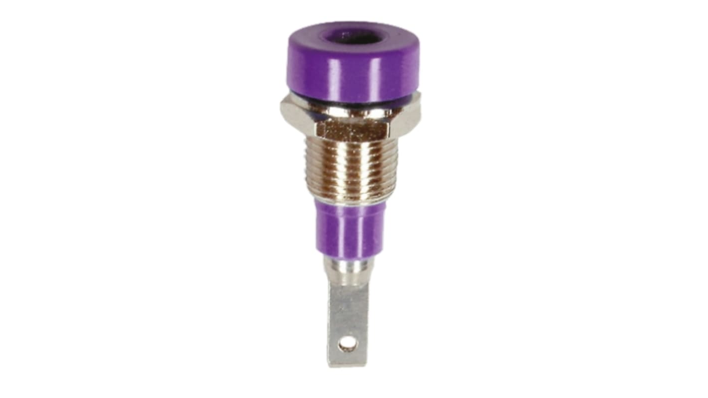 Stäubli 2mm Bananenbuchse Violett, 30 V, 60V dc / 10A Flachstecker