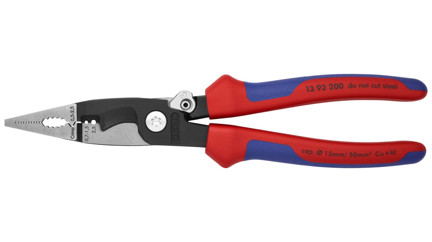 Knipex Combination Pliers, 200 mm Overall, Straight Tip