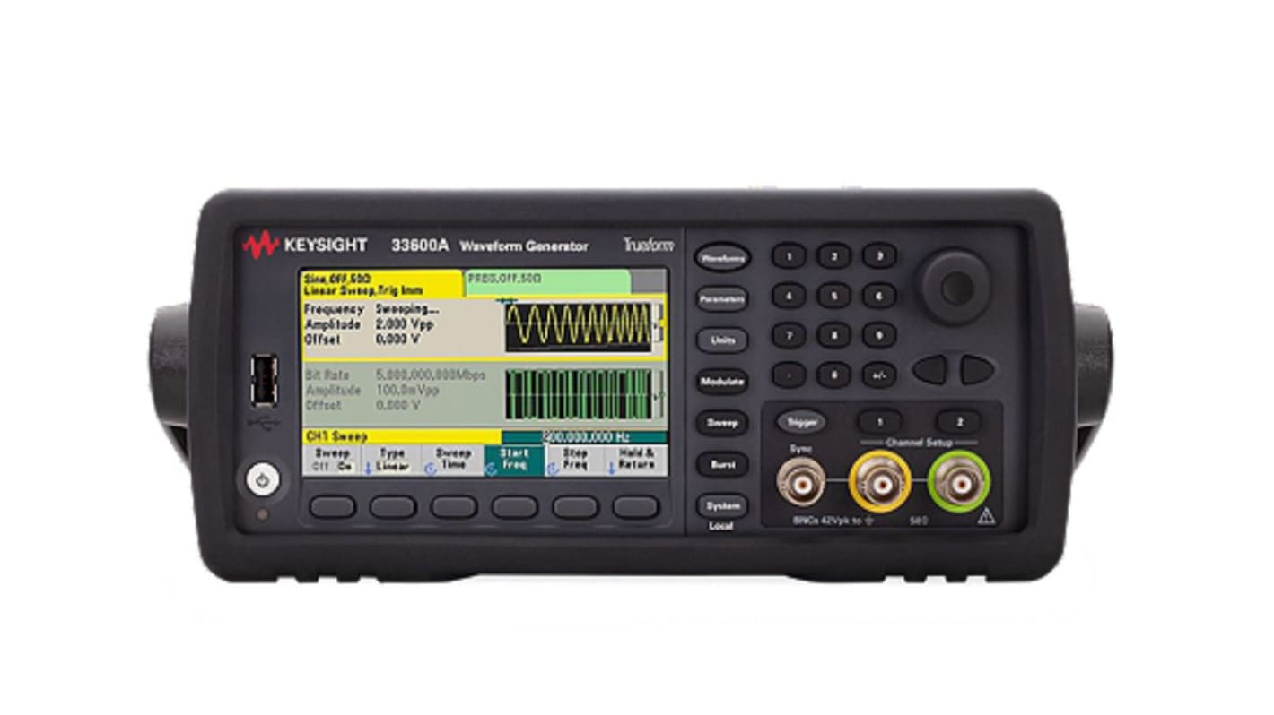 Generator funkcyjny Keysight Technologies częst. sinus: 30MHz amplituda: 20V Pk-Pk impedancja: 50Ω