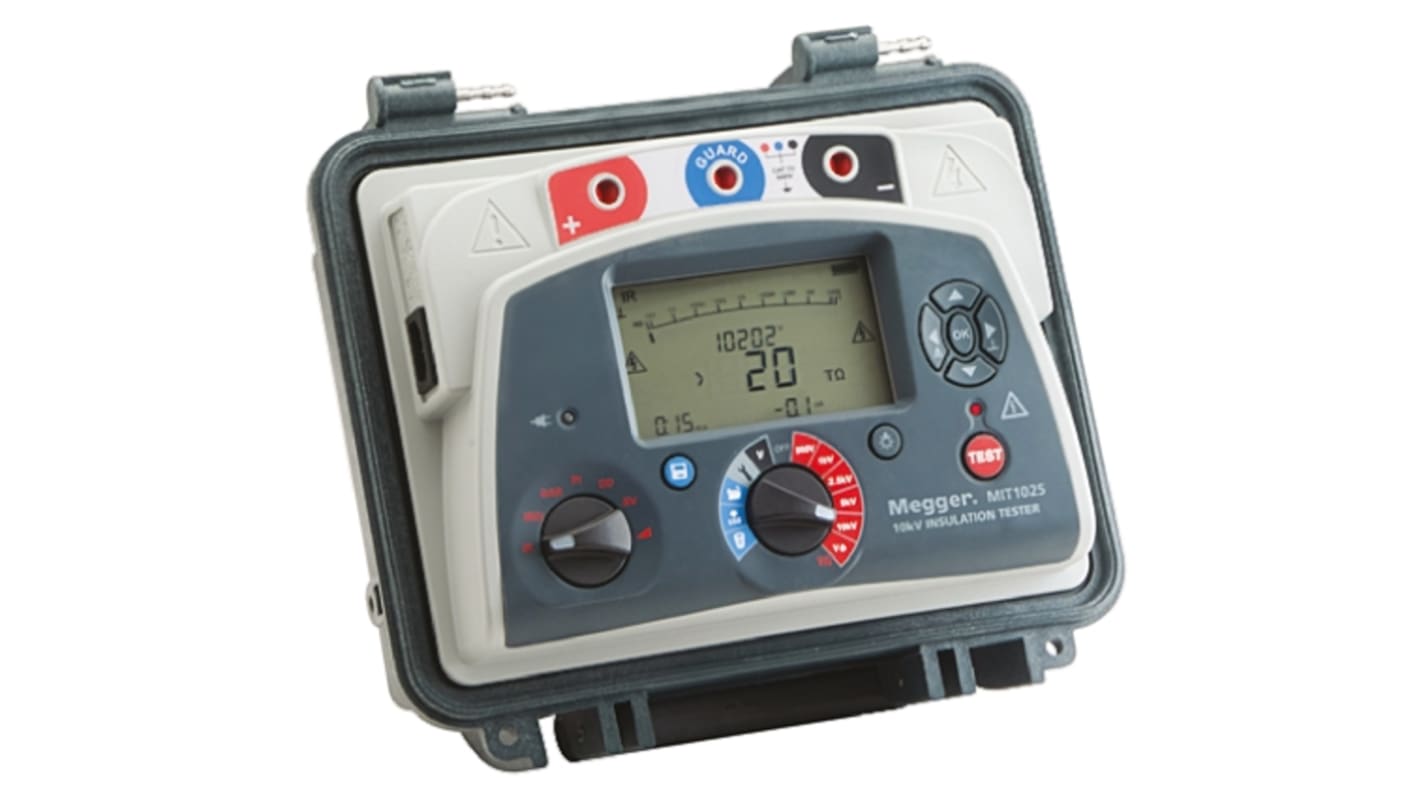 Megger MIT1025 Insulation Tester, 500V Min, 10000V Max, 20TΩ Max, CAT IV