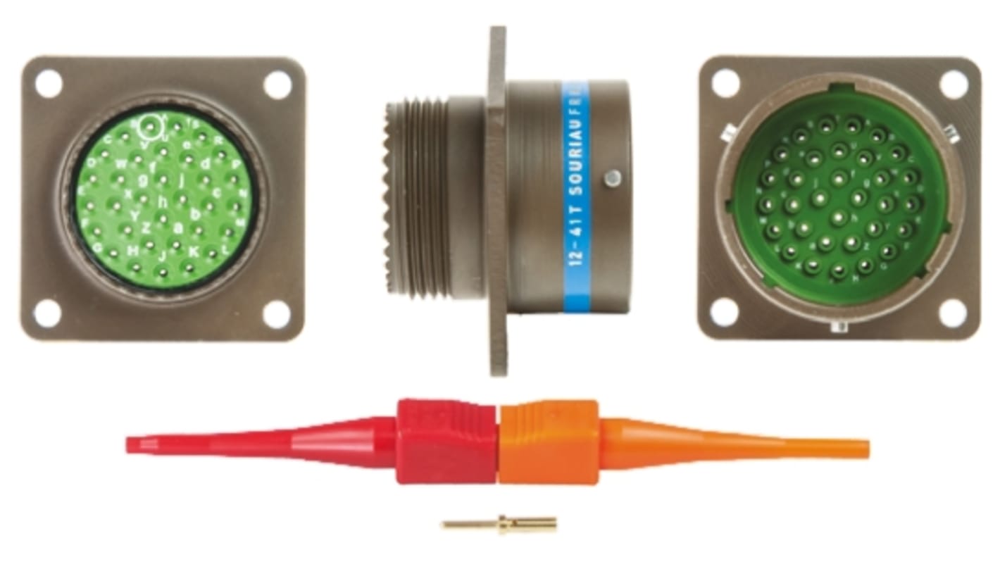 Souriau, 8LT 32 Way Panel Mount MIL Spec Circular Connector Receptacle, Pin Contacts,Shell Size 19, Bayonet Coupling,