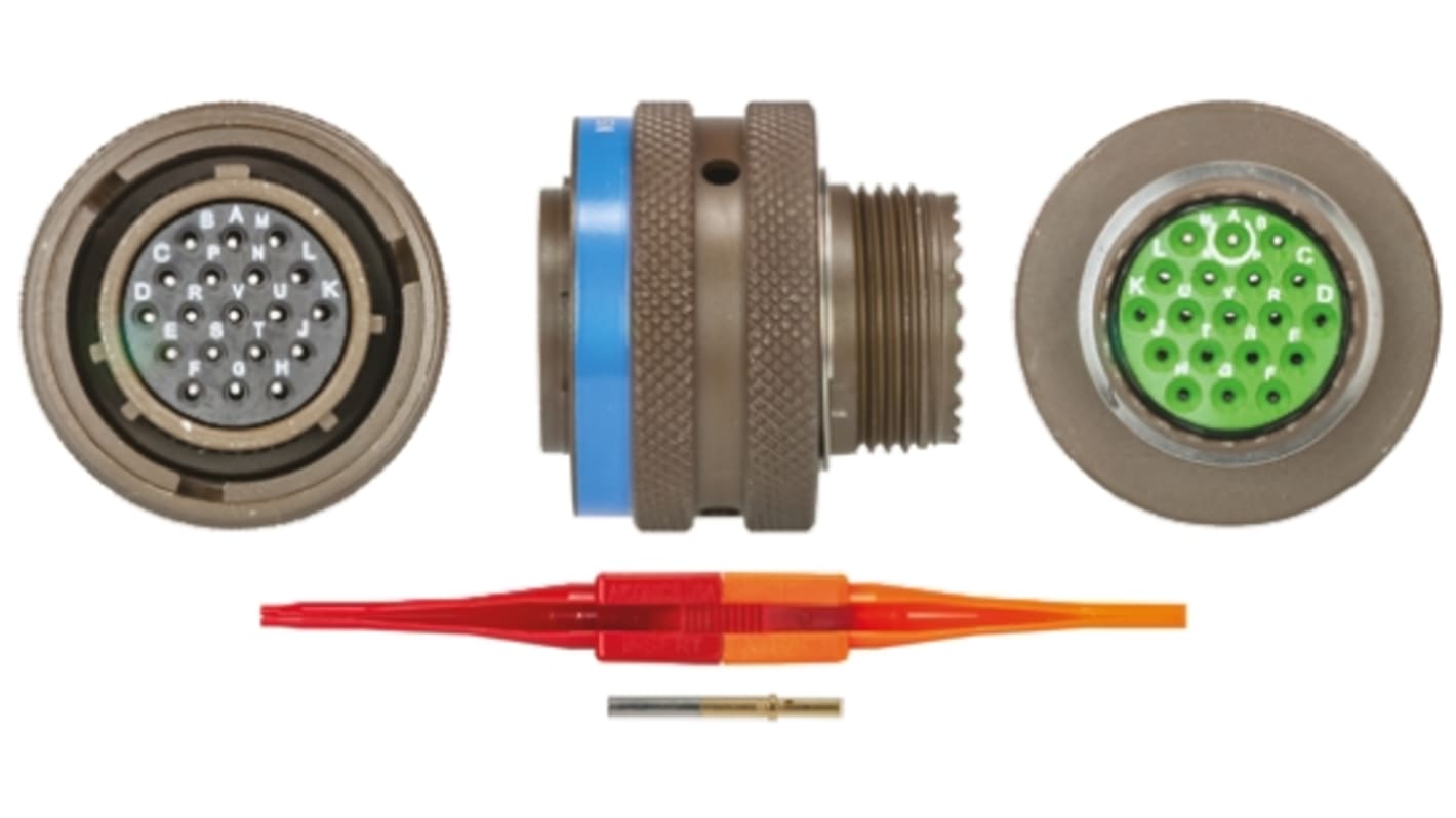 Souriau, 8LT 19 Way Cable Mount MIL Spec Circular Connector Plug, Socket Contacts,Shell Size 15, Bayonet Coupling,