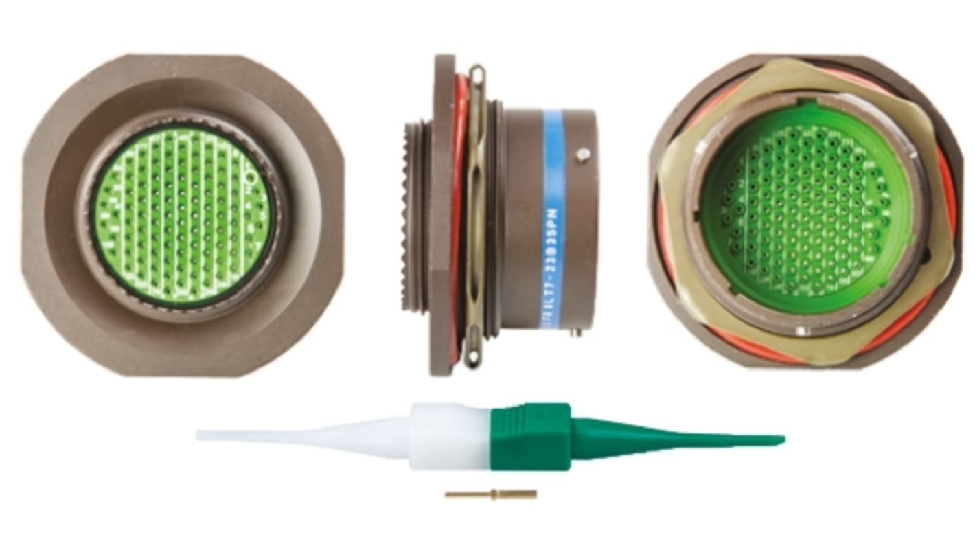 Souriau, 8LT 100 Way Panel Mount MIL Spec Circular Connector Receptacle, Pin Contacts,Shell Size 23, Bayonet Coupling,