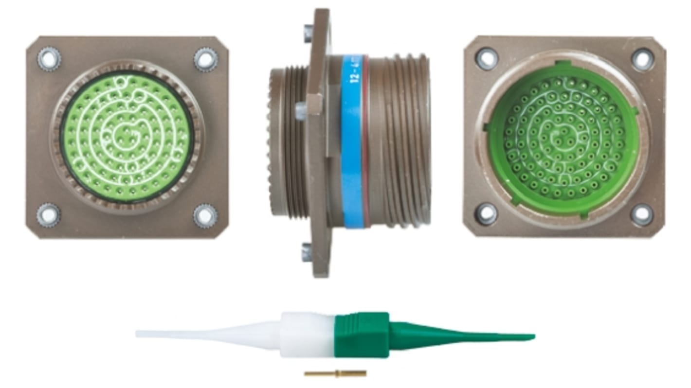 Souriau, 8D 79 Way Panel Mount MIL Spec Circular Connector Receptacle, Pin Contacts,Shell Size 21, Screw Coupling,