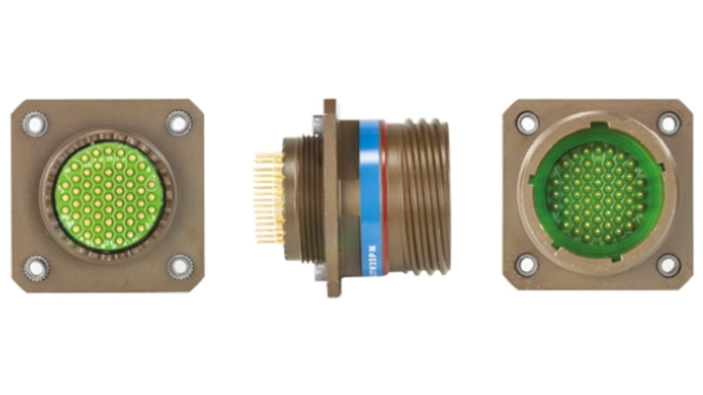 Souriau, 8D 55 Way Panel Mount MIL Spec Circular Connector Receptacle, Pin Contacts,Shell Size 17, Screw Coupling,