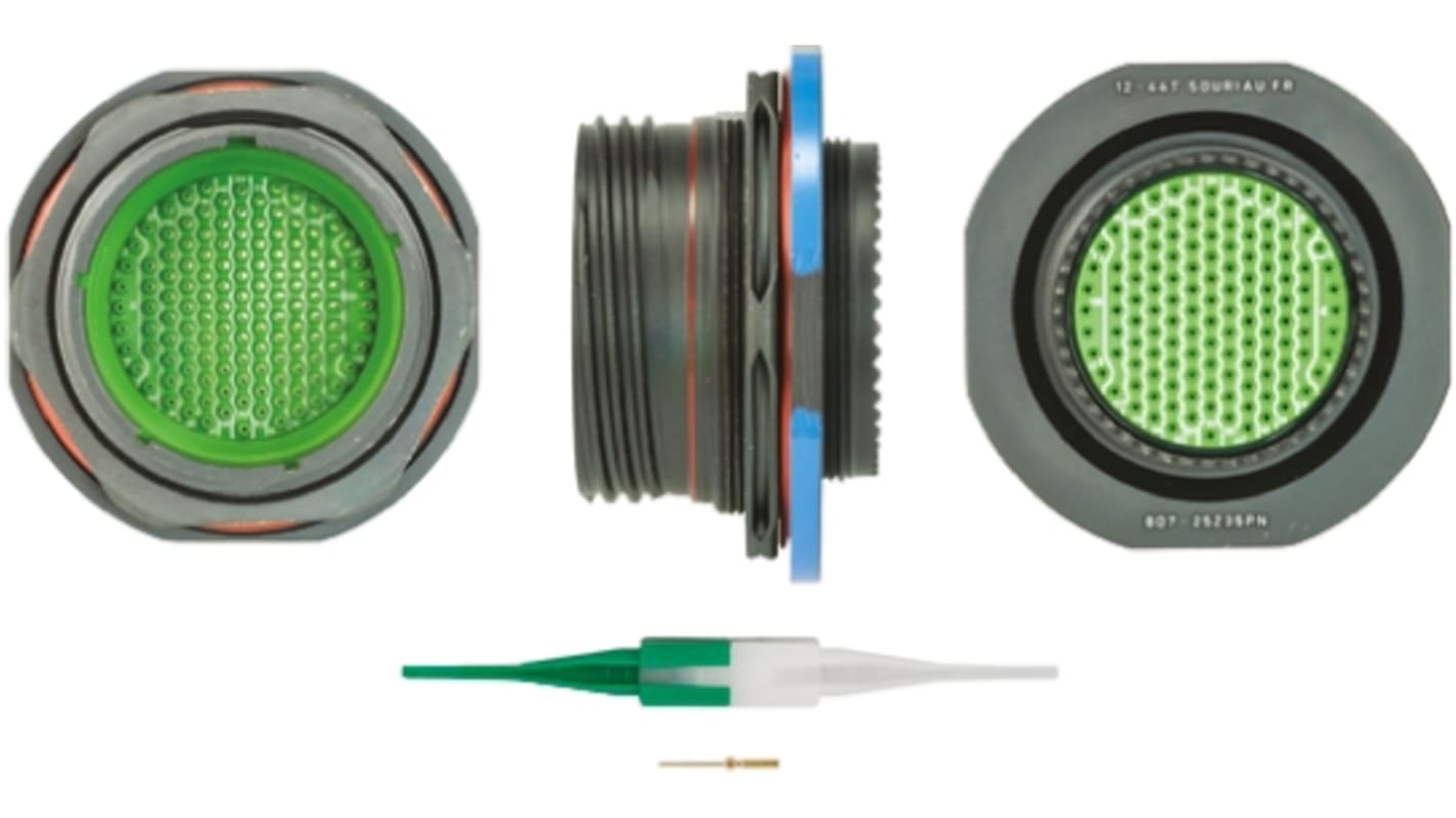 Souriau, 8D 128 Way Panel Mount MIL Spec Circular Connector Receptacle, Pin Contacts,Shell Size 25, Screw Coupling,