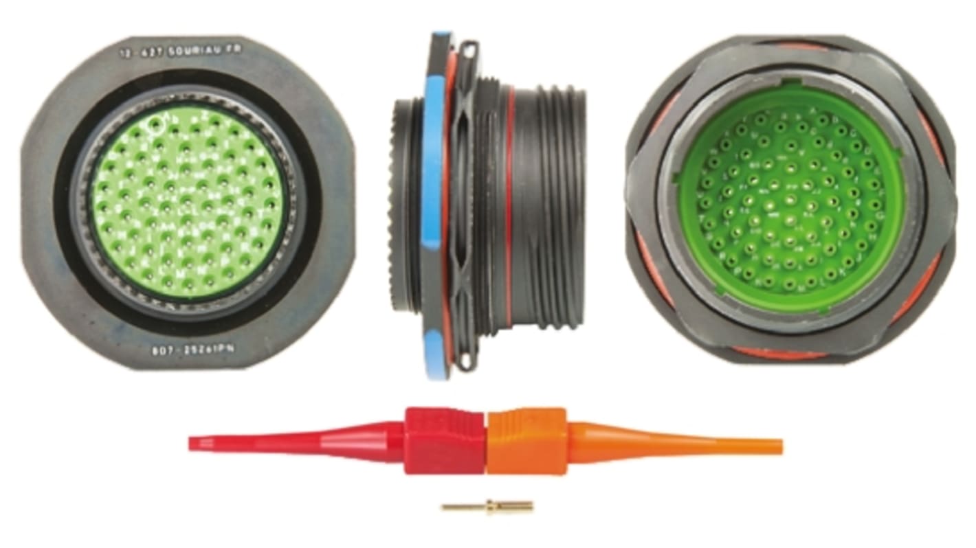 Souriau Sunbank by Eaton, 8D 61 Way Panel Mount MIL Spec Circular Connector Receptacle, Pin Contacts,Shell Size 25,