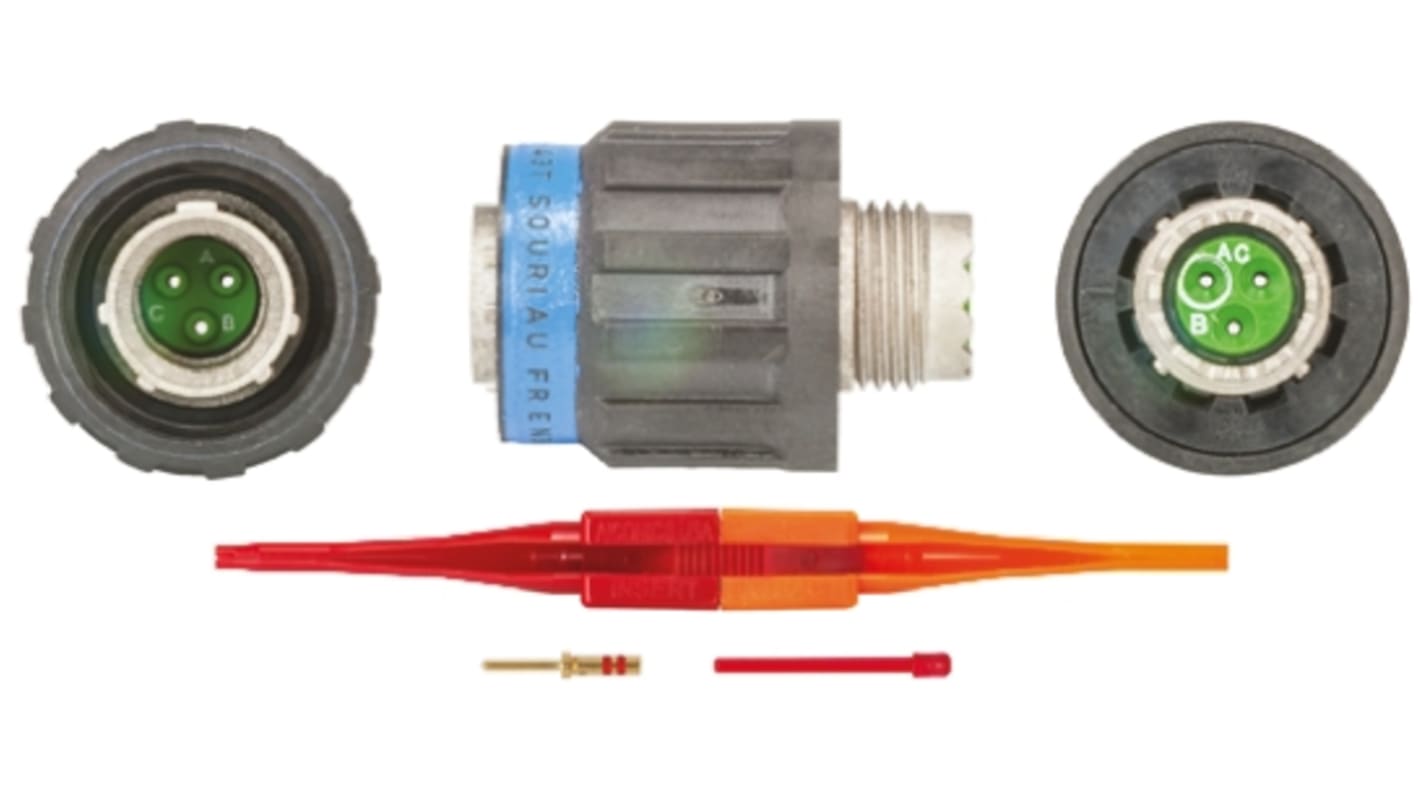 Connecteur cylindrique Mâle, 3 Contacts, Mâle, Souriau Sunbank by Eaton