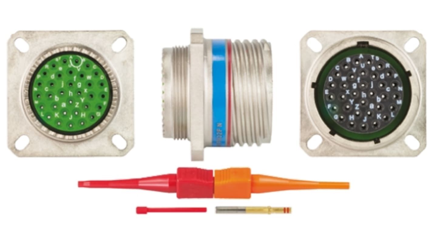 Souriau, EN3645 32 Way Panel Mount MIL Spec Circular Connector Receptacle, Socket Contacts,Shell Size 19, Screw