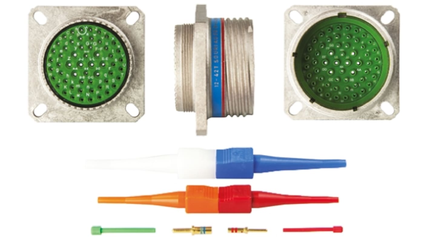 Souriau, EN3645 8 Way Panel Mount MIL Spec Circular Connector Receptacle, Pin Contacts,Shell Size 25, Screw Coupling,