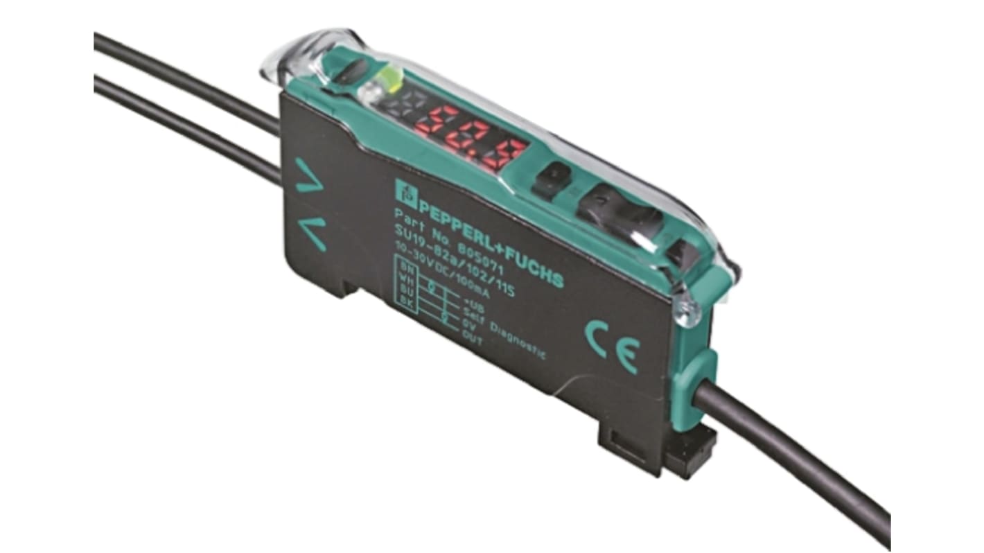 Száloptikai érzékelő, 3 kHz NPN, PNP, IP50, 10 → 30 V dc