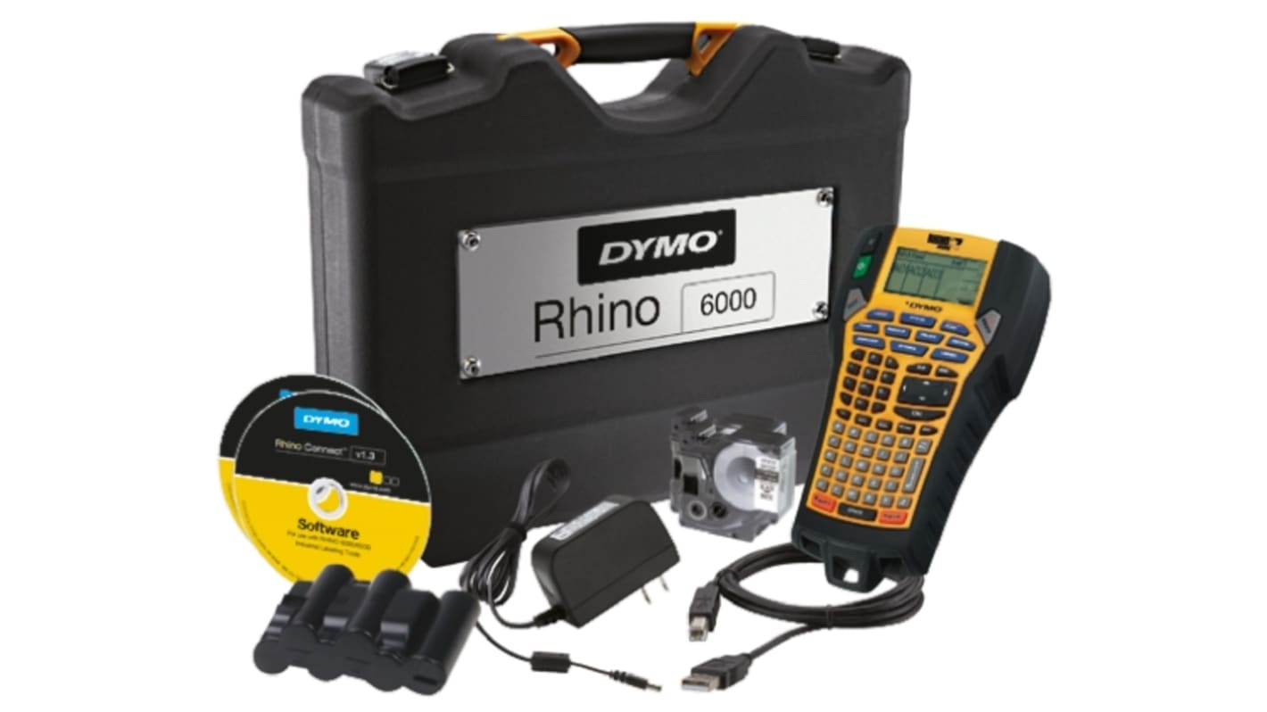 Kit de impresora de etiquetas de mano Dymo Rhino 6000, conectividad USB
