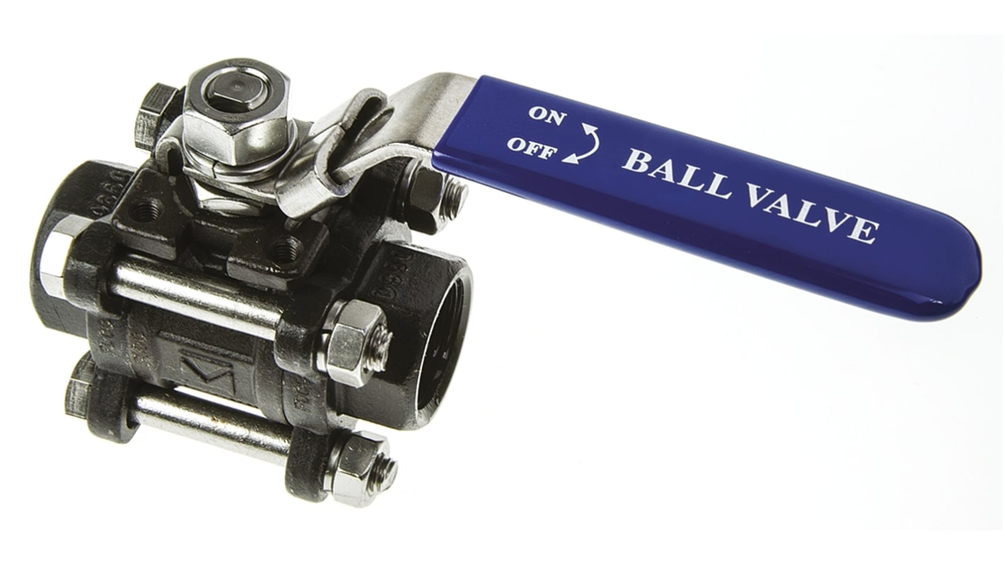 RS PRO Stainless Steel Full Bore, 2 Way, Ball Valve, BSPP 3/4in