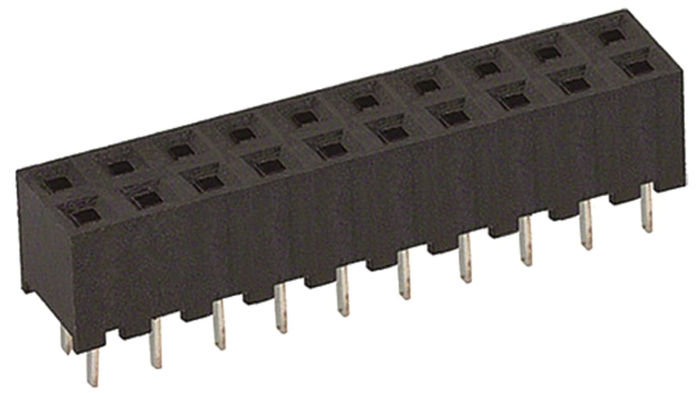 Hirose A3C Series Straight Through Hole Mount PCB Socket, 20-Contact, 2-Row, 2mm Pitch, Solder Termination