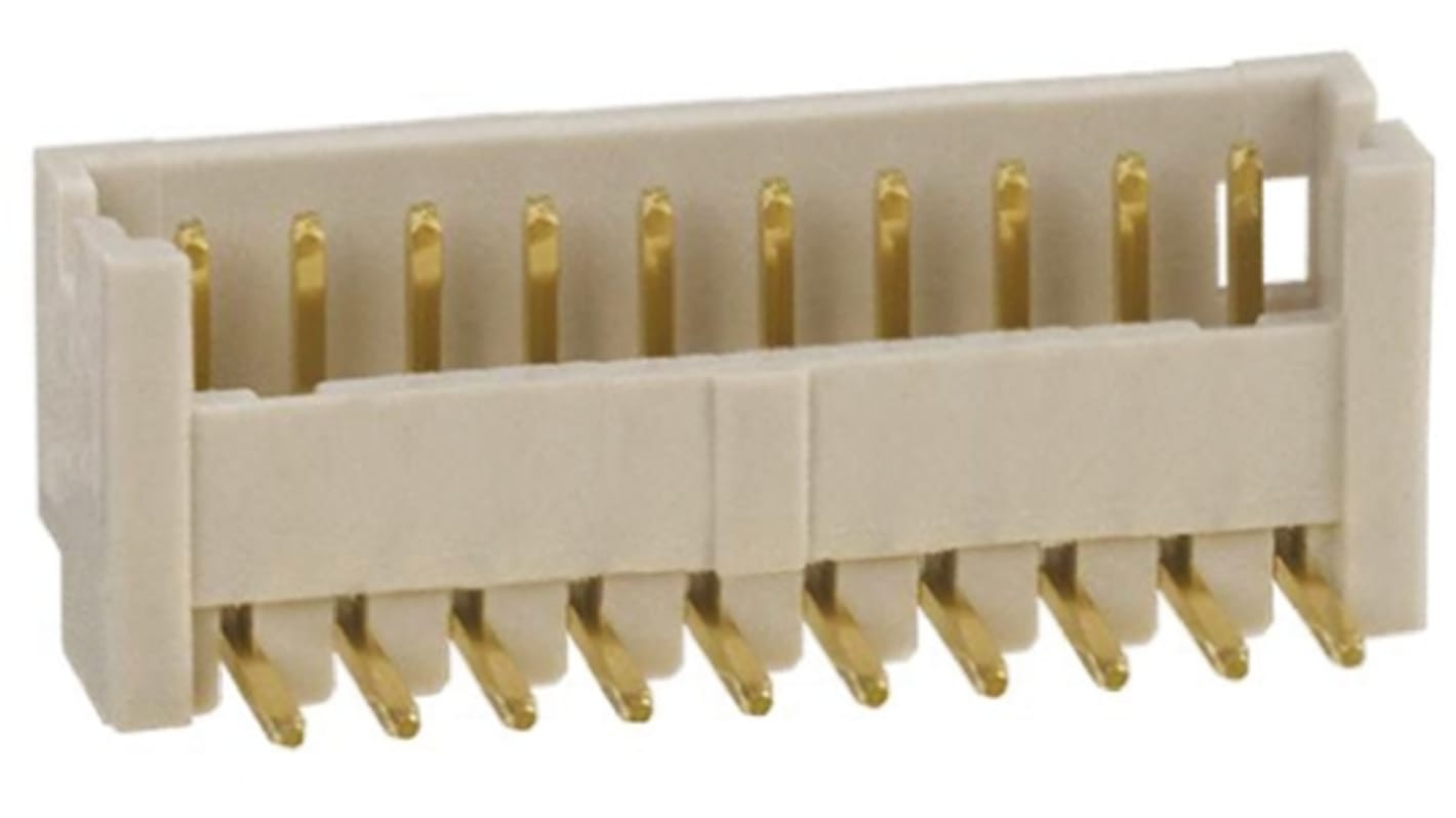 Hirose DF13 Series Right Angle Through Hole PCB Header, 8 Contact(s), 1.25mm Pitch, 1 Row(s), Shrouded