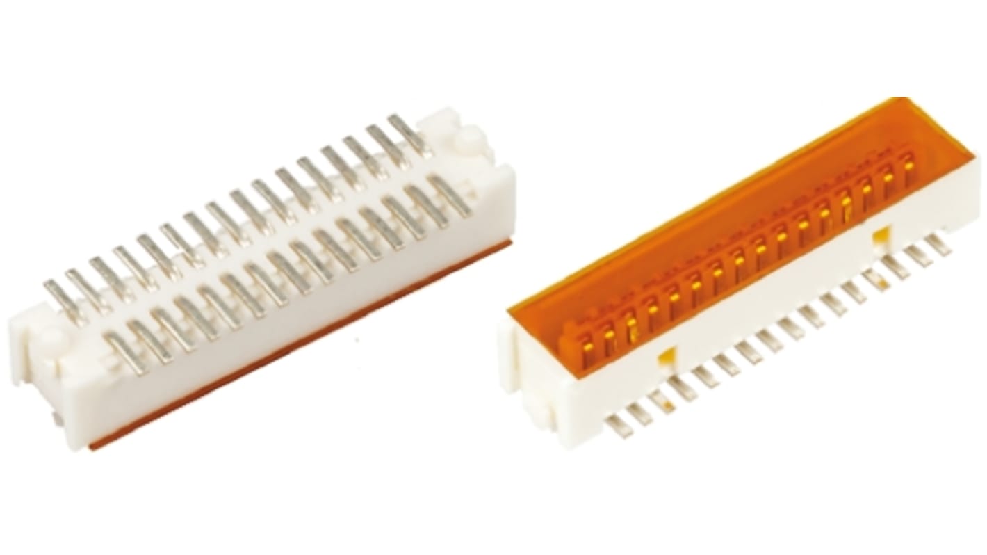 Hirose DF9 Series Straight Surface Mount PCB Header, 31 Contact(s), 1.0mm Pitch, 2 Row(s), Shrouded