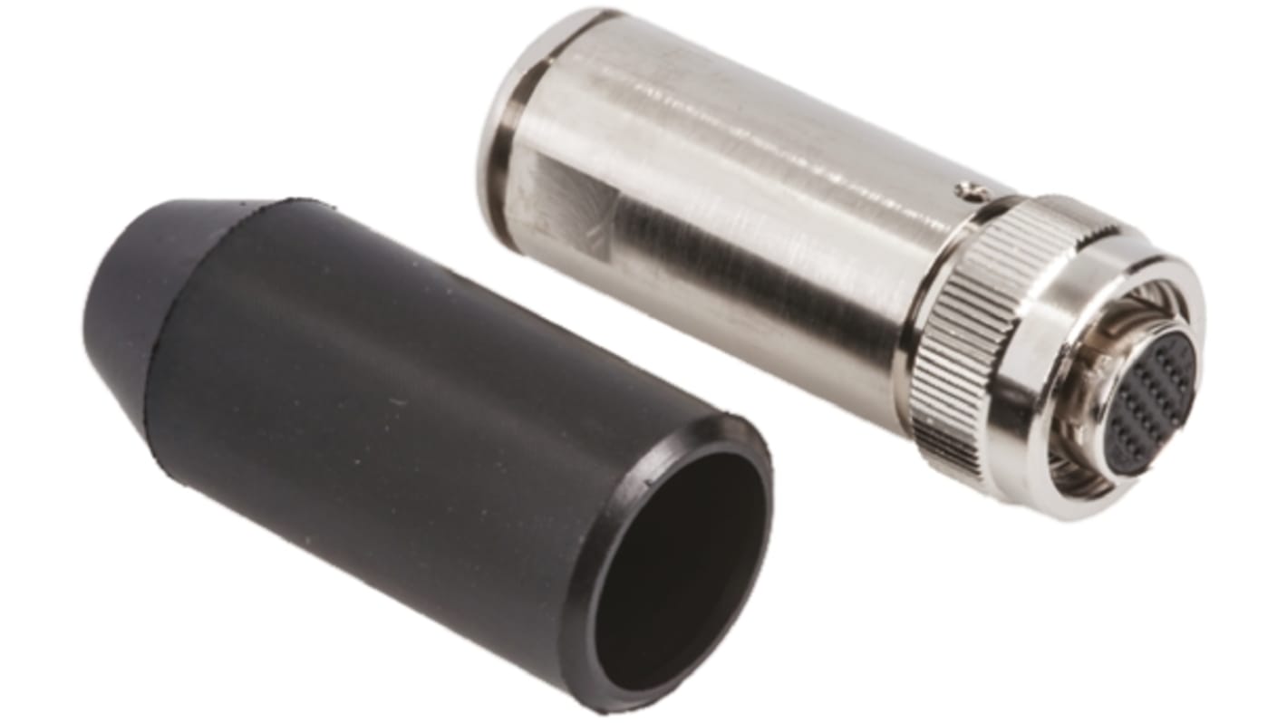 Conector circular Hirose macho serie HR22 de 20 vías hembra, tamaño carcasa 12, montaje aéreo, IP67, IP68