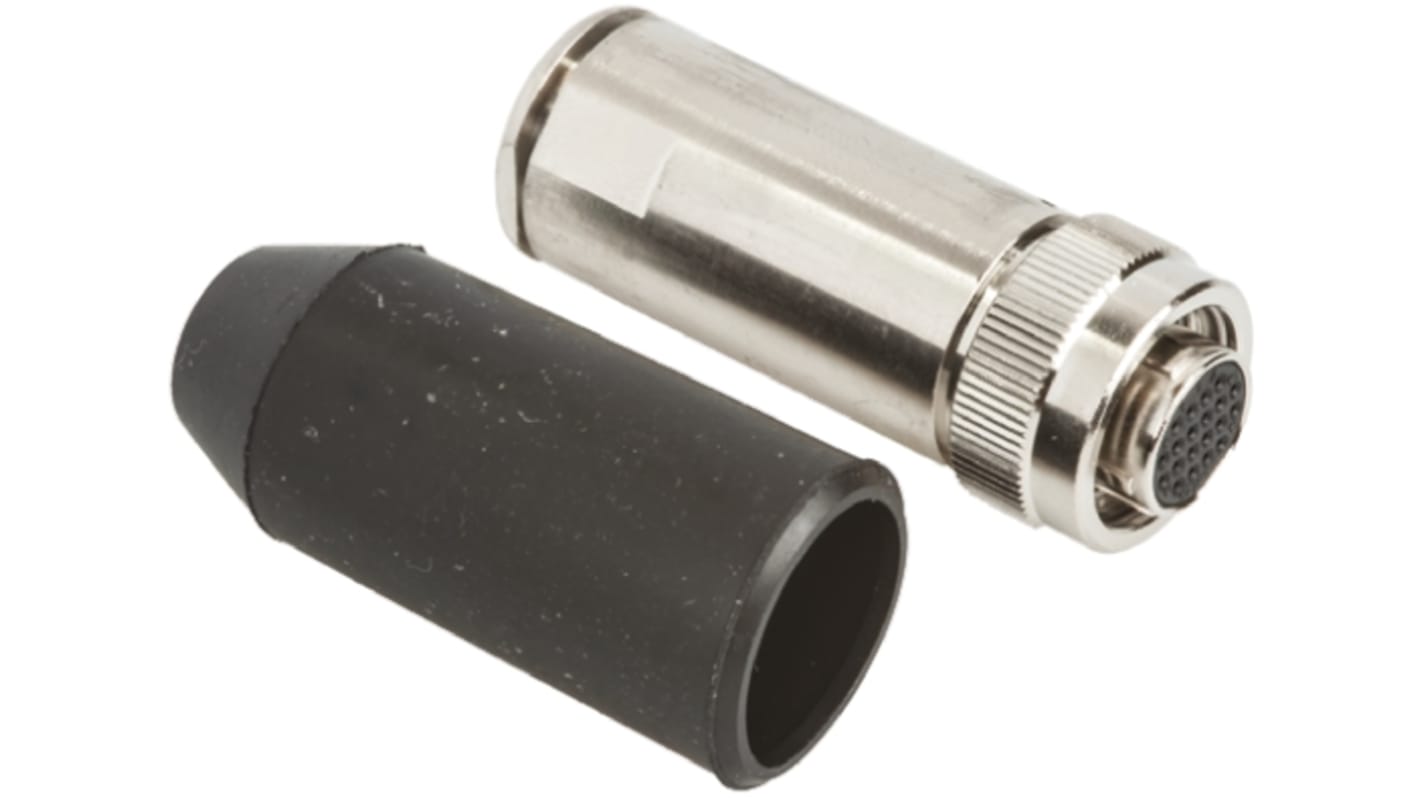 Hirose Circular Connector, 20 Contacts, Cable Mount, Miniature Connector, Plug, Female, IP67, IP68, HR22 Series
