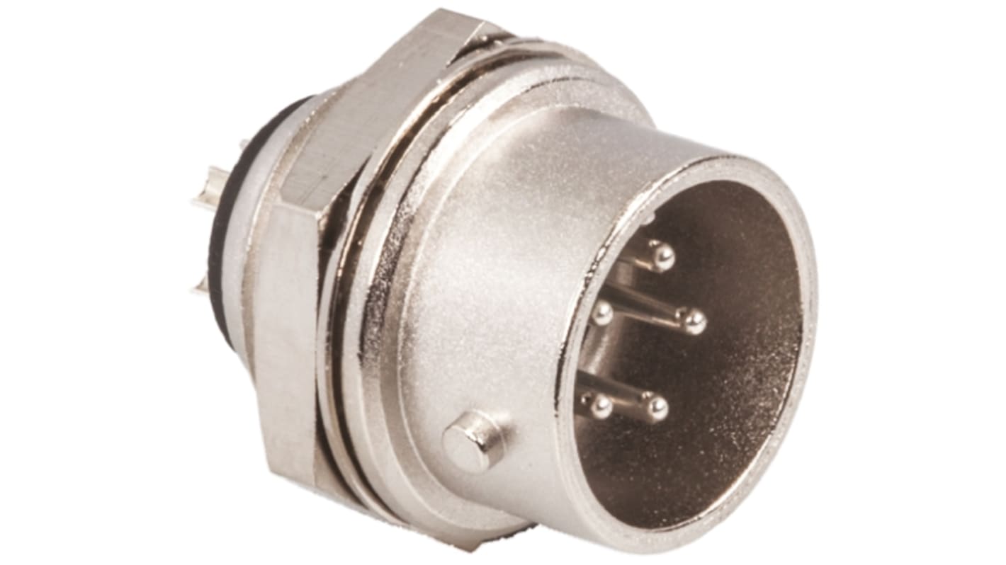 Hirose Circular Connector, 5 Contacts, Panel Mount, Miniature Connector, Socket, Male, RM Series